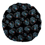 Pattern Halloween Zombies Brains Large 18  Premium Flano Round Cushions Back