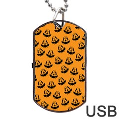 Halloween Jackolantern Pumpkins Icreate Dog Tag Usb Flash (two Sides) by iCreate