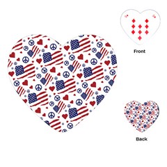 Peace Love America Icreate Playing Cards (heart)  by iCreate