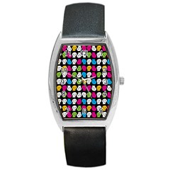 Pattern Painted Skulls Icreate Barrel Style Metal Watch by iCreate