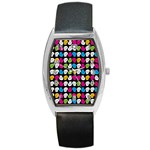 Pattern Painted Skulls Icreate Barrel Style Metal Watch Front