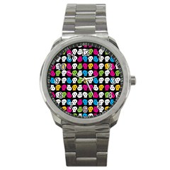 Pattern Painted Skulls Icreate Sport Metal Watch by iCreate