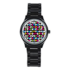 Pattern Painted Skulls Icreate Stainless Steel Round Watch by iCreate