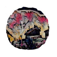Modern Abstract Painting Standard 15  Premium Round Cushions by NouveauDesign