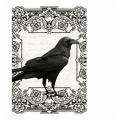 Vintage Halloween Raven Small Garden Flag (two Sides) by Valentinaart