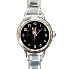 Evil Rabbit Round Italian Charm Watch by Valentinaart