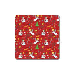 Christmas Pattern Square Magnet by Valentinaart