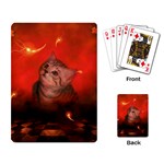 Cute Little Kitten, Red Background Playing Card Back