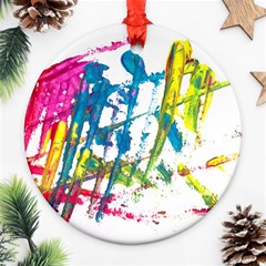 No 128 Round Ornament (two Sides) by AdisaArtDesign
