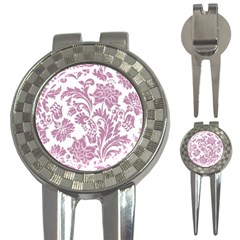 Vintage Floral Pattern 3-in-1 Golf Divots by NouveauDesign