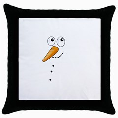 Cute Snowman Throw Pillow Case (black) by Valentinaart