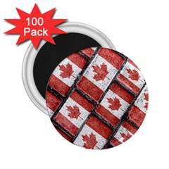 Canadian Flag Motif Pattern 2 25  Magnets (100 Pack)  by dflcprints