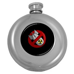 No Nuclear Weapons Round Hip Flask (5 Oz) by Valentinaart