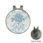 Blue Vintage Floral  Hat Clips with Golf Markers Front