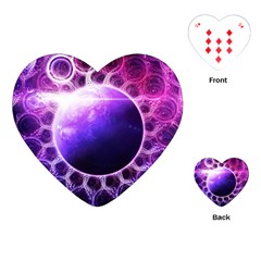 Beautiful Violet Nasa Deep Dream Fractal Mandala Playing Cards (heart)  by jayaprime