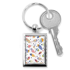 Love Fish Seaworld Swim Blue White Sea Water Cartoons Rainbow Key Chains (rectangle)  by Mariart