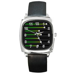 Stock Illustration Rendering Seven Volume Square Metal Watch by Mariart