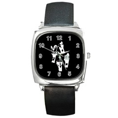Kiss Band Logo Square Metal Watch by Celenk