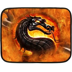 Dragon And Fire Fleece Blanket (mini) by Celenk