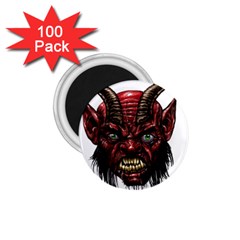 Krampus Devil Face 1 75  Magnets (100 Pack)  by Celenk