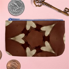 Chocolate Brown Kaleidoscope Design Star Large Coin Purse by yoursparklingshop