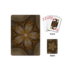 Golden Flower Star Floral Kaleidoscopic Design Playing Cards (mini)  by yoursparklingshop