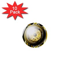 Incredible Eye Of A Yellow Construction Robot 1  Mini Buttons (10 Pack)  by jayaprime