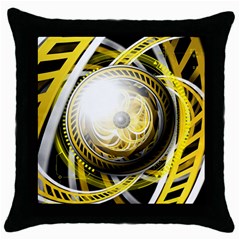 Incredible Eye Of A Yellow Construction Robot Throw Pillow Case (black) by jayaprime