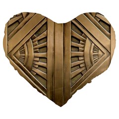Art Deco Gold Door Large 19  Premium Heart Shape Cushions by NouveauDesign