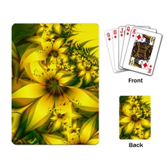 Beautiful Yellow-green Meadow Of Daffodil Flowers Playing Card by jayaprime