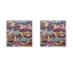 Textile Fabric Cloth Pattern Cufflinks (square) by Celenk