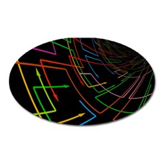 Arrows Direction Opposed To Next Oval Magnet by Celenk