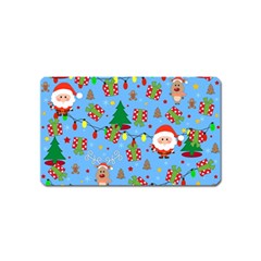 Santa And Rudolph Pattern Magnet (name Card) by Valentinaart