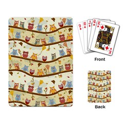 Autumn Owls Pattern Playing Card by Celenk