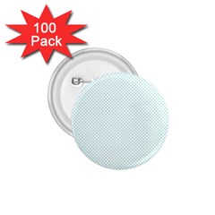 Tiffany Aqua Blue Candy Polkadot Hearts On White 1 75  Buttons (100 Pack)  by PodArtist