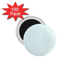 Tiffany Aqua Blue Candy Polkadot Hearts On White 1 75  Magnets (100 Pack)  by PodArtist