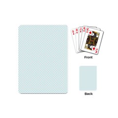 Tiffany Aqua Blue Candy Polkadot Hearts On White Playing Cards (mini)  by PodArtist