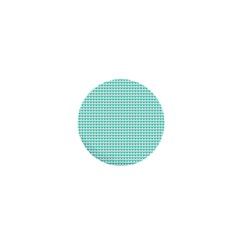 Tiffany Aqua Blue Candy Hearts On White 1  Mini Magnets by PodArtist