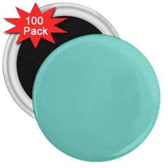 Tiffany Aqua Blue Puffy Quilted Pattern 3  Magnets (100 Pack) by PodArtist