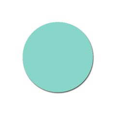 Tiffany Aqua Blue Puffy Quilted Pattern Magnet 3  (round) by PodArtist
