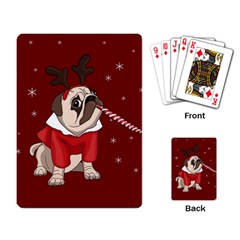 Pug Xmas Playing Card by Valentinaart