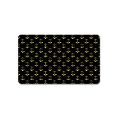 Gold Scales Of Justice On Black Repeat Pattern All Over Print  Magnet (name Card) by PodArtist