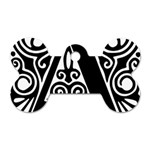 Alphabet Calligraphy Font A Letter Dog Tag Bone (Two Sides) Back