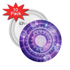 Blue Fractal Alchemy Hud For Bending Hyperspace 2 25  Buttons (10 Pack)  by jayaprime