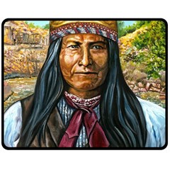 Apache Tribe Warrior Chiricahua Apache Tribe Fleece Blanket (medium)  by allthingseveryone