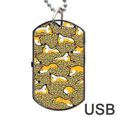 Sleeping Corgi Dog Tag Usb Flash (two Sides) by Celenk