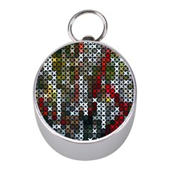 Christmas Cross Stitch Background Mini Silver Compasses by Celenk