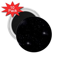 Starry Galaxy Night Black And White Stars 2 25  Magnets (10 Pack)  by yoursparklingshop