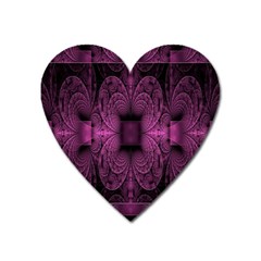 Fractal Magenta Pattern Geometry Heart Magnet by Celenk