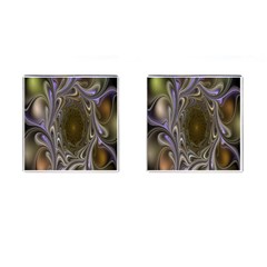 Fractal Waves Whirls Modern Cufflinks (square) by Celenk
